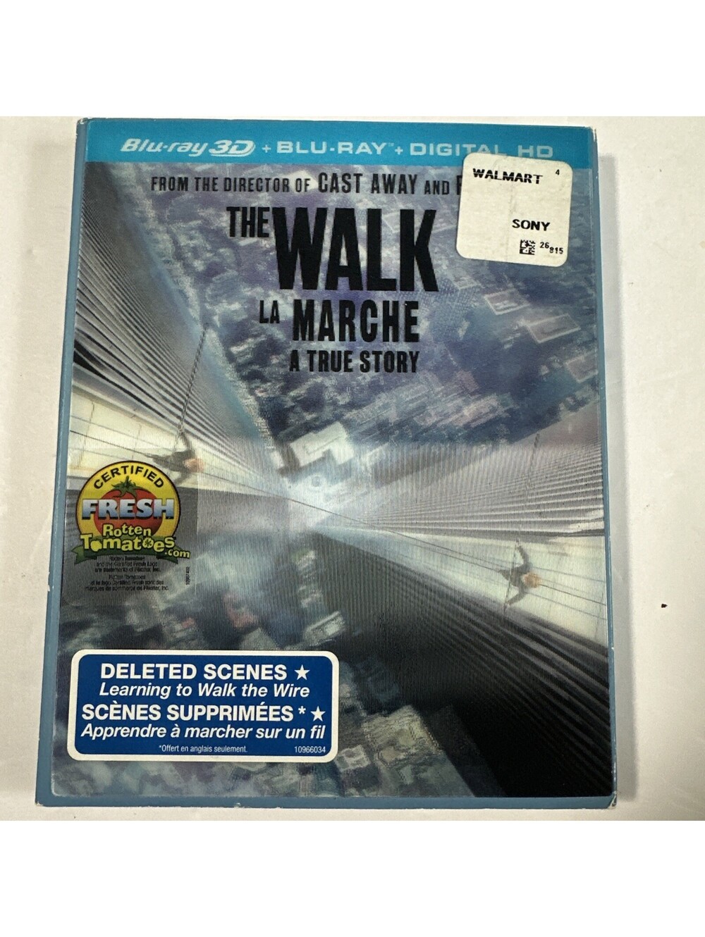The Walk 3D Blu-ray Bilingual Canadian Lenticular Slipcover 2015